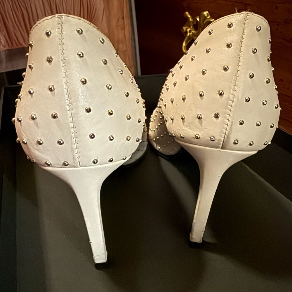 Saint Laurent Studded Leather Heels | Size 36 (6W) w/ box, papers & COA - Picture 7 of 13